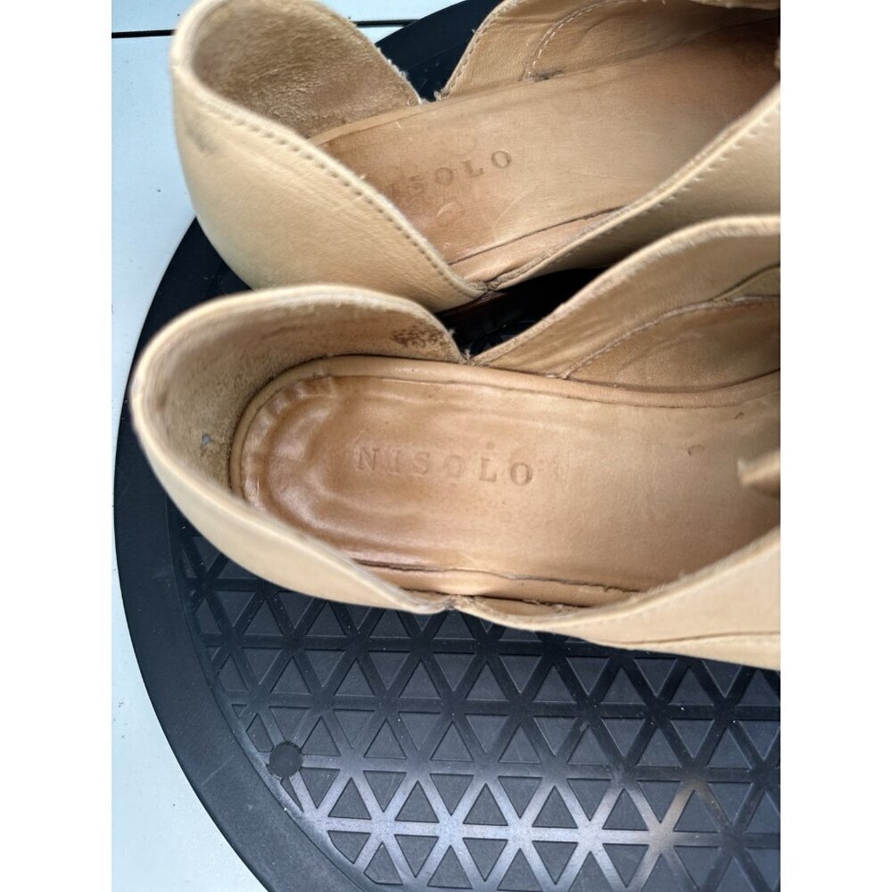 Nisolo Brandy Beige Leather Emma d'Orsay Oxford Flat Slip On Point Toe Sz 6 - Picture 5 of 7